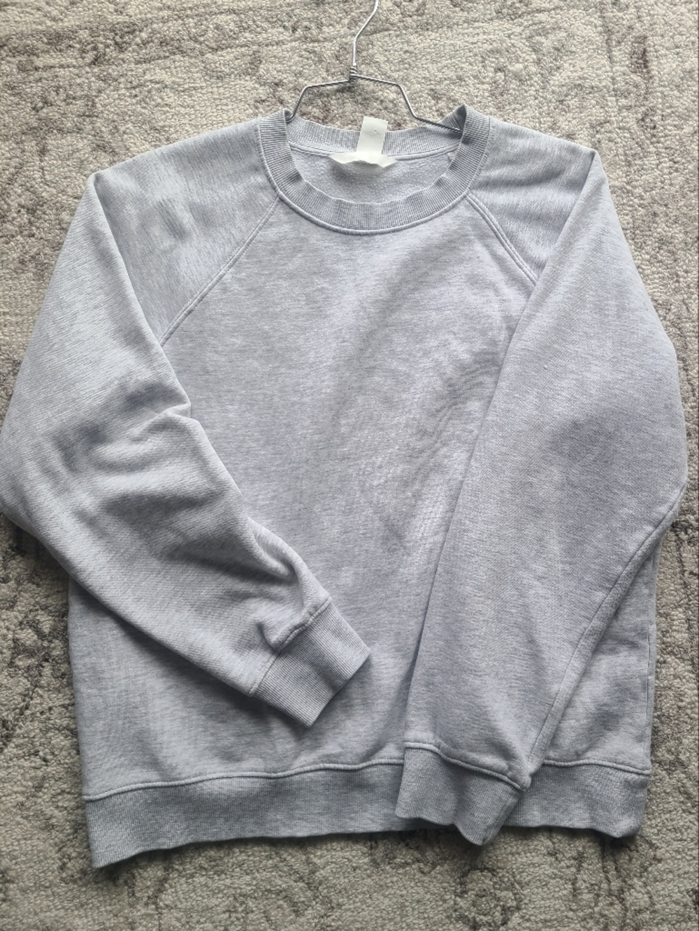 H&M Sweatshirt Crew Neck Light Grey Loose Fit Cozy Size Small